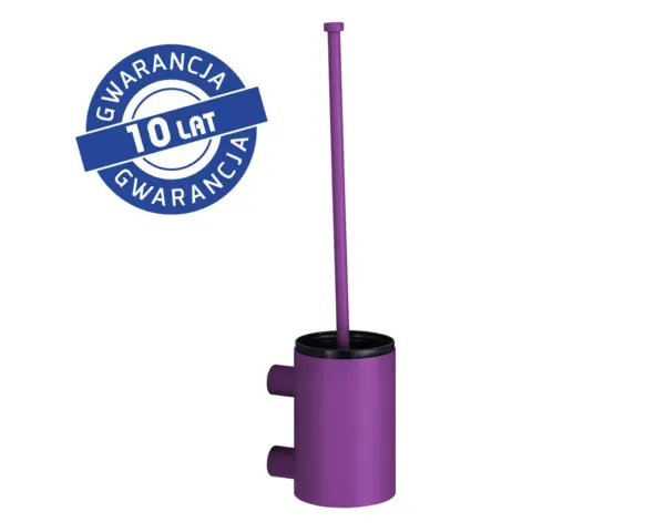 Szczotka do WC z uchwytem mocowanym do ściany, tuba krótka, MERIDA STELLA VIOLET LINE, fioletowa Szczotka do WC Merida Stella Violet Line z uchwytem ściennym, fioletowa stal nierdzewna