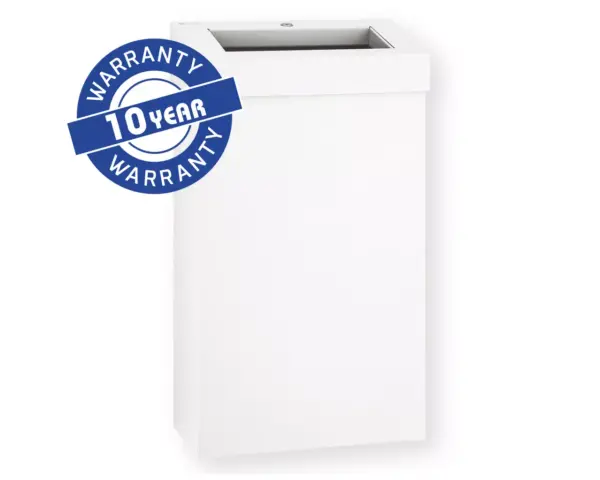Kosz na odpady otwarty MERIDA STELLA SLIM WHITE LINE, pojemność 27 l, biały Biały kosz na odpady ze stali nierdzewnej MERIDA STELLA SLIM 27 l