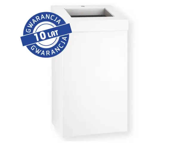 Kosz na odpady otwarty MERIDA STELLA WHITE LINE, pojemność 45 l, biały Otwarty kosz na odpady MERIDA STELLA WHITE LINE 45 l biały