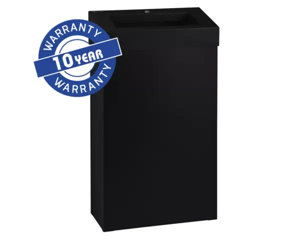 Kosz na odpady otwarty MERIDA STELLA SLIM BLACK LINE, pojemność 27 l, czarny Kosz na odpady MERIDA STELLA SLIM BLACK LINE z opisem po angielsku