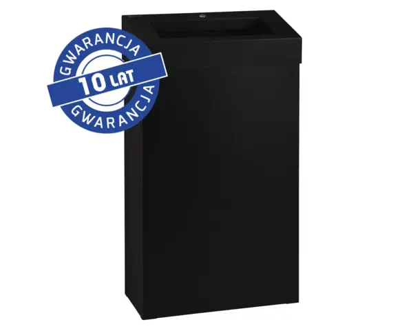 Kosz na odpady otwarty MERIDA STELLA SLIM BLACK LINE, pojemność 27 l, czarny Czarny kosz na odpady otwarty MERIDA STELLA SLIM 27 l ze stali nierdzewnej