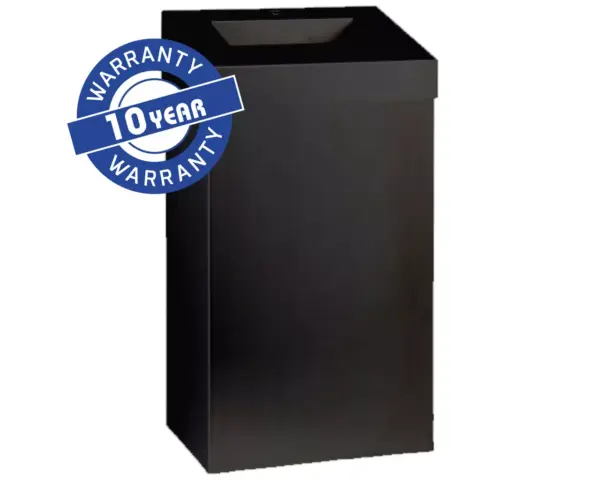 Kosz na odpady otwarty MERIDA STELLA BLACK LINE, pojemność 45 l, czarny Czarny kosz ze stali nierdzewnej MERIDA STELLA BLACK LINE z zamkiem