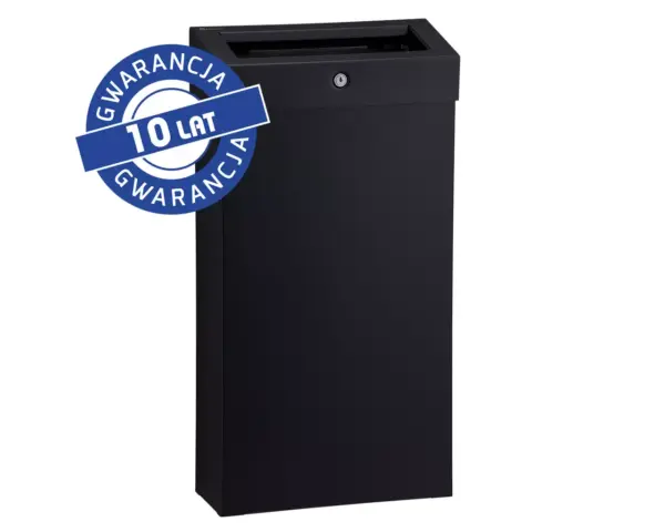 Kosz na odpady otwarty MERIDA STELLA SLIM BLACK LINE COMBO, pojemność 15 l, czarny Otwarty kosz na odpady 15 l czarny ze stali nierdzewnej z gwarancją