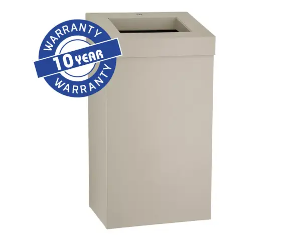 Kosz na odpady otwarty MERIDA STELLA SILK GREY LINE, pojemność 45 l, szary jedwabisty Kosz na odpady MERIDA STELLA z zamkiem bębenkowym szary jedwabisty
