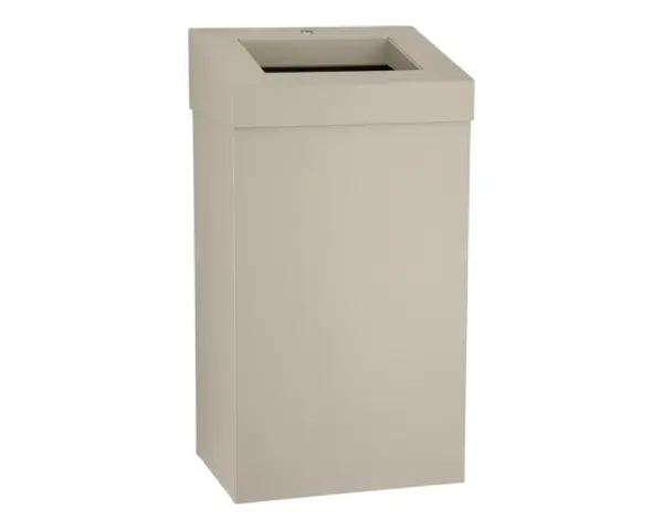 Kosz na odpady otwarty MERIDA STELLA SILK GREY LINE, pojemność 45 l, szary jedwabisty Kosz na odpady otwarty 45 l stal nierdzewna ścianka spawana szlifowana