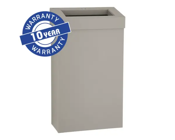 Kosz na odpady otwarty MERIDA STELLA SLIM STONE GREY LINE, pojemność 27 l, szary kamienny Kosz na śmieci Merida Stella Slim ze stali nierdzewnej 27 litrów