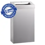 Kosz na śmieci ze stali polerowanej z uchylną ramką na worek
