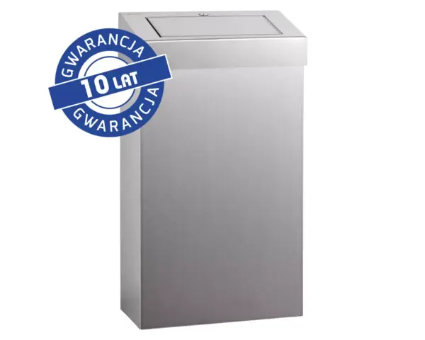 Kosz z uchylną pokrywą MERIDA STELLA SLIM, pojemność 27 l, stal matowa Kosz na śmieci MERIDA STELLA SLIM 27 l z uchylną pokrywą, stal matowa
