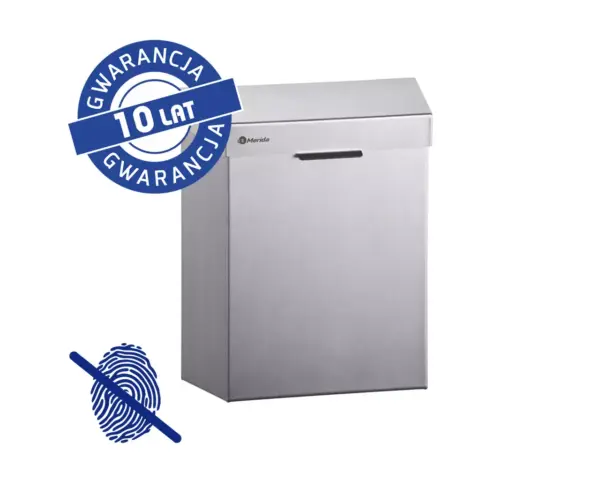 Kosz do damskich toalet MERIDA STELLA Anti-FingerPrint, 4,5 l, stal matowa z powłoką AFP Kosz na odpady damski 4,5 l stal matowa AFP z logo gwarancji