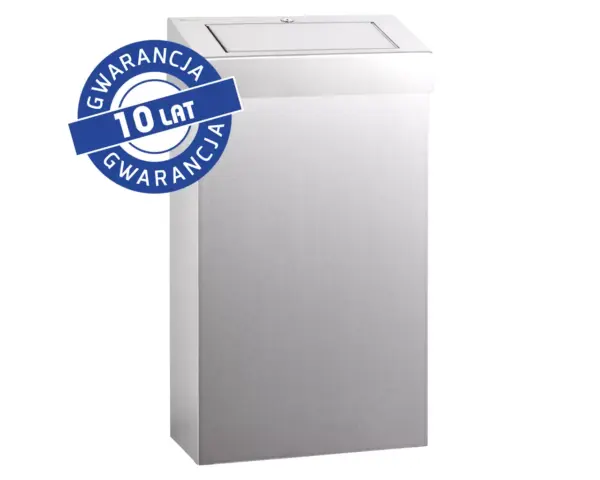 Kosz z uchylną pokrywą MERIDA STELLA SLIM, pojemność 27 l, stal polerowana Kosz na śmieci MERIDA STELLA SLIM 27 l stal polerowana z pokrywą