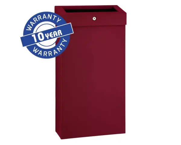 Kosz na odpady otwarty MERIDA STELLA SLIM RED LINE COMBO, pojemność 15 l, czerwony Czerwony kosz stalowy Merida Stella Slim 15 l z informacją gwarancyjną