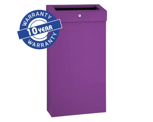 Kosz na odpady otwarty MERIDA STELLA SLIM VIOLET LINE COMBO, pojemność 15 l, fioletowy Fioletowy kosz na odpady MERIDA STELLA SLIM 15 l ze zdejmowanym kołnierzem