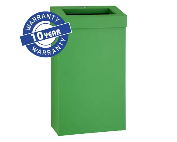 Kosz na odpady otwarty MERIDA STELLA SLIM GREEN LINE, pojemność 27 l, zielony Zielony kosz na odpady ze stali nierdzewnej MERIDA STELLA SLIM 27 l