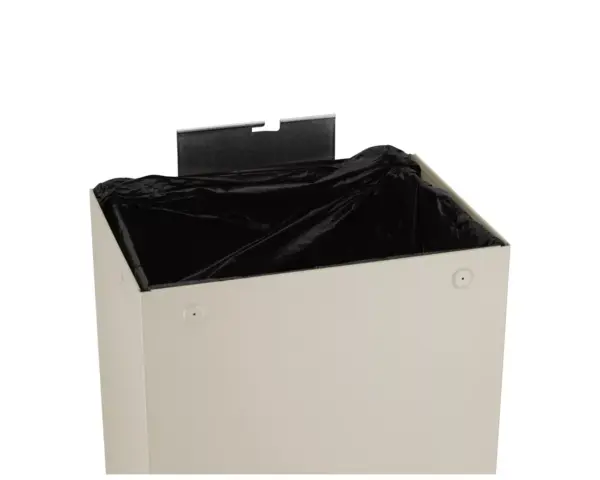 Kosz na odpady otwarty MERIDA STELLA SILK GREY LINE, pojemność 45 l, szary jedwabisty Otwarty kosz na odpady 45 l z możliwością montażu do ściany szary