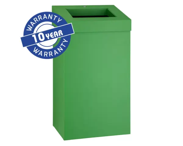 Kosz na odpady otwarty MERIDA STELLA GREEN LINE, pojemność 45 l, zielony Zielony kosz na odpady ze stali nierdzewnej 45 litrów Merida