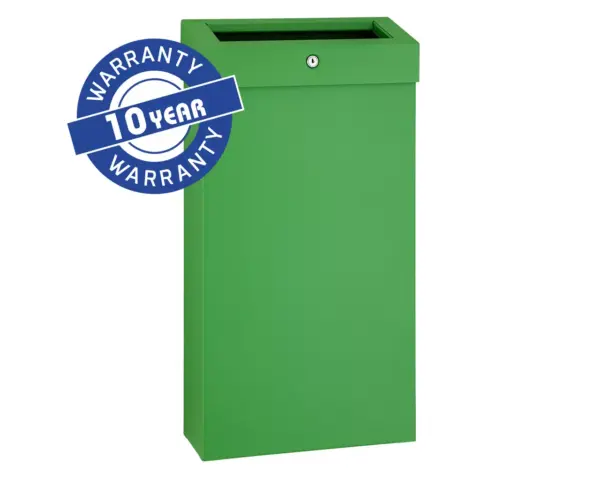 Kosz na odpady otwarty MERIDA STELLA SLIM GREEN LINE COMBO, pojemność 15 l, zielony Zielony kosz na odpady Merida Stella Slim 15 l ze zdejmowanym kołnierzem