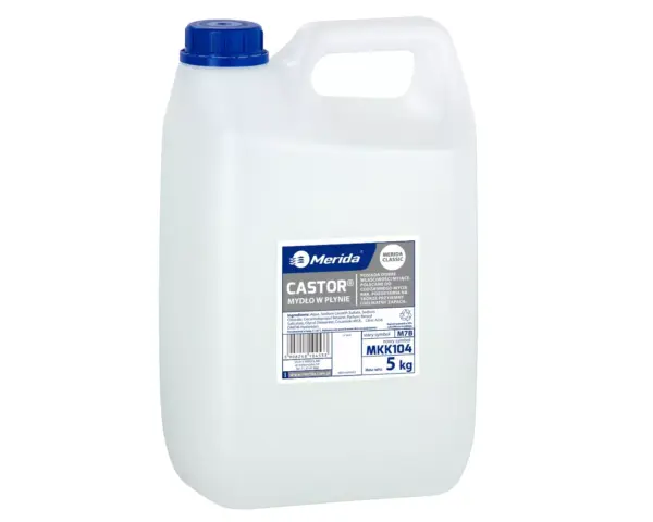 Mydło w płynie MERIDA CASTOR białe, kanister 5 kg Białe mydło w płynie Merida Castor, kanister 5 kg