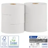 Papier toaletowy Merida Classic biały jednowarstwowy zgrzewka 6 rolek