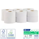 Papier toaletowy Merida Optimum POB203, biały, 140 m (Ø 19 cm), 2-warstwowy; zgrzewka 12 szt.