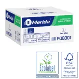 Papier toaletowy bez gilzy Merida Optimum Ecolabel, biały, dwuwarstwowy