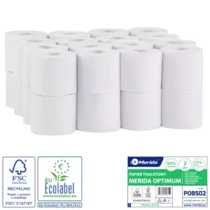 Papier toaletowy Merida Optimum POB502 – biały dwuwarstwowy 50 m, opakowanie 32 rolki