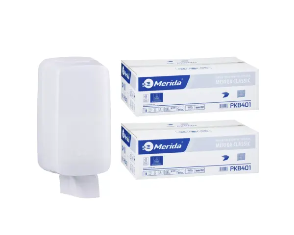 Pojemnik na papier toaletowy w listkach MERIDA HARMONY za 1 zł netto przy zakupie 2 kartonów papierów toaletowych MERIDA CLASSIC PKB401 (18 000 listków) Pojemnik na papier toaletowy w listkach MERIDA HARMONY za 1 zł netto przy zakupie 2 kartonów papierów toaletowych MERIDA CLASSIC PKB401 (18 000 listków)