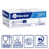 Mechaniczny podajnik ręczników MERIDA HARMONY za 100 zł netto przy zakupie 2 kartonów ręczników MERIDA TOP AUTOMATIC RAB312 (12 x 240 m = 2 800 m, 10 656 listków)