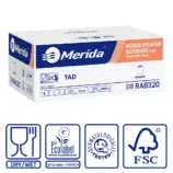 Ręczniki papierowe w roli z adaptorem, MERIDA PREMIUM TAD AUTOMATIC MAXI ECOLABEL, dwuwarstwowe, białe, średnica 18,5 cm , długość 100 m, karton 6 rolek