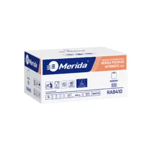 Ręczniki papierowe w roli z adaptorem, MERIDA TOP AUTOMATIC MINI, trzywarstwowe, białe, średnica 16 cm, długość 90 m, karton 6 rolek