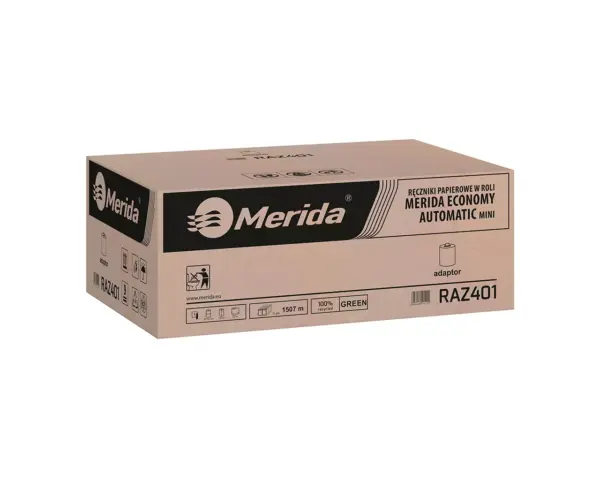 Zielone jednowarstwowe ręczniki papierowe w roli MERIDA ECONOMY AUTOMATIC MINI