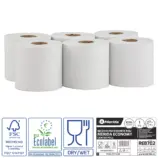 Merida Economy Center Pull Mini – jednowarstwowe ręczniki w roli, białe, średnica 17 cm, 210 m
