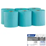 Ręczniki papierowe w roli, MERIDA CLASSIC CENTER PULL MAXI, jednowarstwowe, zielone, średnica 19 cm, długość 180 m, zgrzewka 6 rolek