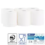 Ręczniki papierowe w roli, MERIDA TOP CENTER PULL MAXI, białe, średnica 18 cm, długość 161,5 m, dwuwarstwowe, zgrzewka 6 rolek