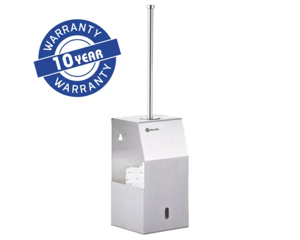 Szczotka do WC z uchwytem mocowanym do ściany, stal matowa Szczotka toaletowa mocowana do ściany ze stali szczotkowanej