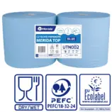 Czyściwo papierowe Merida TOP 28 Ecolabel, niebieskie, dwuwarstwowe, 290 m