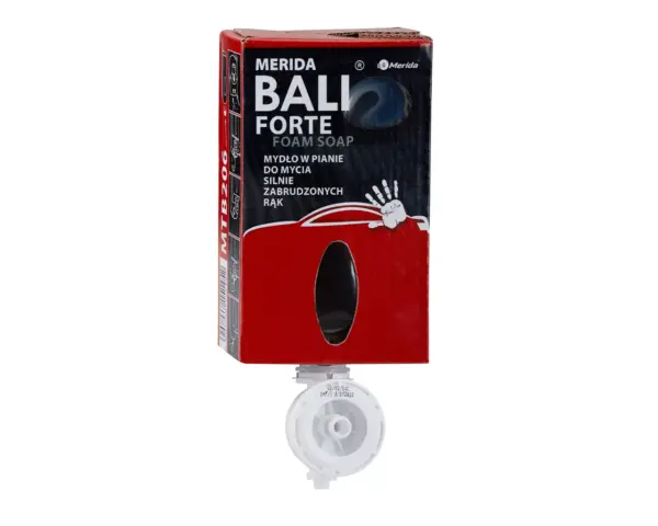 Mydło w pianie, MERIDA BALI FORTE, jednorazowy wkład 700 g, zapach cytrusowy Merida BALI Forte – mydło w pianie, wkład 700 g do silnych zabrudzeń (~2000 porcji), zapach cytrusowy.