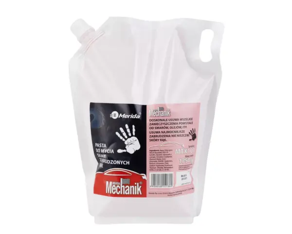 Pasta do mycia silnie zabrudzonych rąk MERIDA MECHANIK, wkład 1750 g do uzupełnienia rubinowej butelki z pompką Merida Mechanik MTX101 – zapas 1750 g do rubinowej butelki z pompką