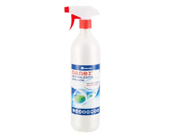 Preparat neutralizujący zapachy, NANER, butelka ze spryskiwaczem, pojemność 1000 ml NANER NAS130 – preparat neutralizujący zapachy 1000 ml, ze spryskiwaczem
