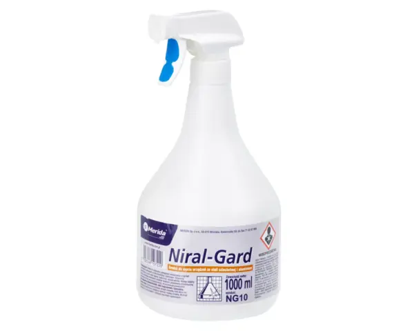 Płyn do mycia stali nierdzewnej, NIRAL GARD, butelka ze spryskiwaczem 1 l Płyn do mycia stali nierdzewnej NIRAL GARD w butelce 1 l ze spryskiwaczem