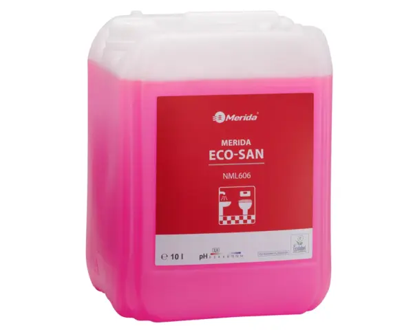 Płyn do mycia łazienek i urządzeń sanitarnych, MERIDA ECO-SAN, ekoncentrat, kanister 10 l, ECOLABEL Płyn do mycia łazienek Merida Eco-San ekokoncentrat kanister 10 l