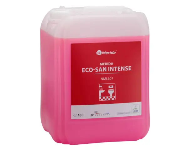 Płyn do mycia łazienek i urządzeń sanitarnych - mocny, MERIDA ECO-SAN INTENSE, koncentrat, kanister 10 l, ECOLABEL Ekologiczny koncentrat do mycia łazienek Merida Eco-San Intense kanister 10 l