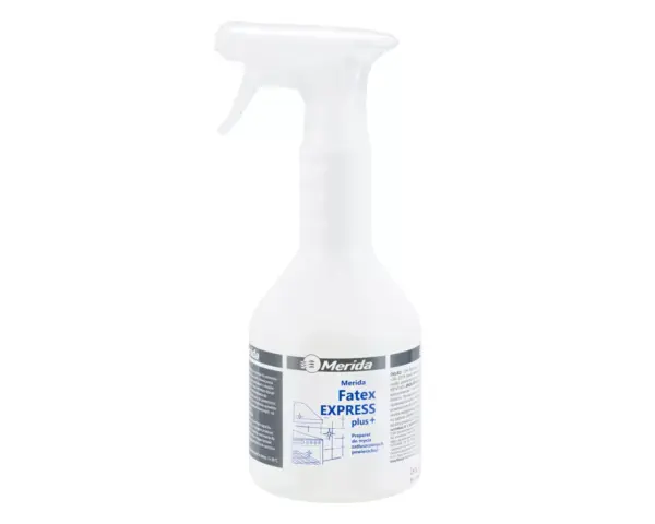 Płyn do usuwania tłustego brudu, MERIDA FATEX EXPRESS, butelka ze spryskiwaczem spieniającym 600 ml Merida FATEX Express – środek do usuwania tłustego brudu, 600 ml; spryskiwacz spieniający, bez NaOH/KOH; do kuchni i obiektów spożywczych.