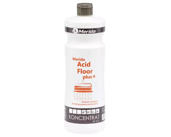 Płyn do mycia podłóg z gresu, MERIDA ACID FLOOR PLUS, koncentrat, butelka 1 l Koncentrat do mycia podłóg z gresu Merida Acid Floor Plus butelka 1 l