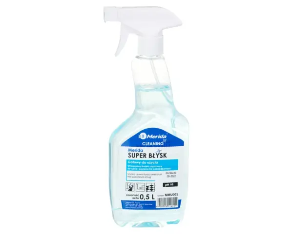 Płyn MERIDA SUPER BŁYSK 500 ml z atomizerem do mycia okien i luster bez smug