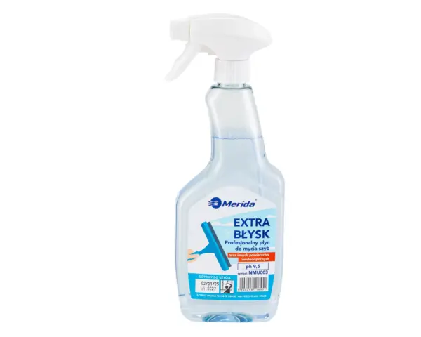 Profesjonalny płyn MERIDA EXTRA BŁYSK 500 ml do szyb i luster, efekt wysoki połysk