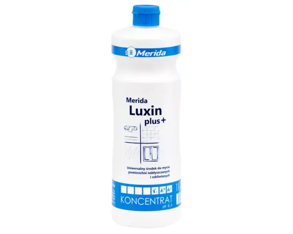 Płyn do mycia powierzchni szkliwionych, MERIDA LUXIN PLUS, koncentrat, butelka 1 l Koncentrat do mycia szkła i porcelany Merida Luxin Plus butelka 1 l