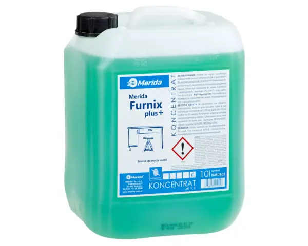 Płyn do mycia mebli, MERIDA FURNIX PLUS, koncentrat, kanister 10 l Płyn do mycia mebli Merida Furnix Plus koncentrat kanister 10 l