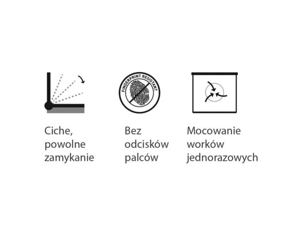 Kosz pedałowy TOP SILENT LUNA, pojemność 8 l, stal matowa Piktogramy pojemności kosza pedałowego 3, 5, 8 i 12 litrów