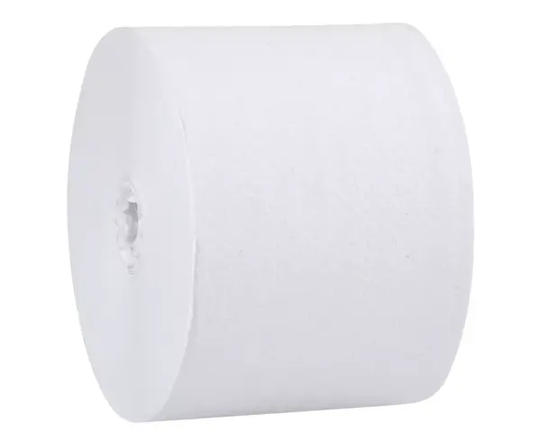 Papier toaletowy bez gilzy, MERIDA CLASSIC ECOLABEL, jednowarstwowy, biały, średnica 12 cm, długość 125 m, karton 18 rolek Papier toaletowy z makulatury bez gilzy, gofrowany, certyfikat Ecolabel
