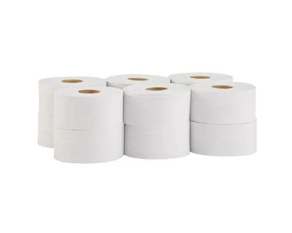 Papier toaletowy MERIDA OPTIMUM, biały, średnica 19 cm, długość 140 m, dwuwarstwowy, zgrzewka 12 szt., ECOLABEL Biały papier toaletowy Merida Optimum średnica 19 cm długość 140 m